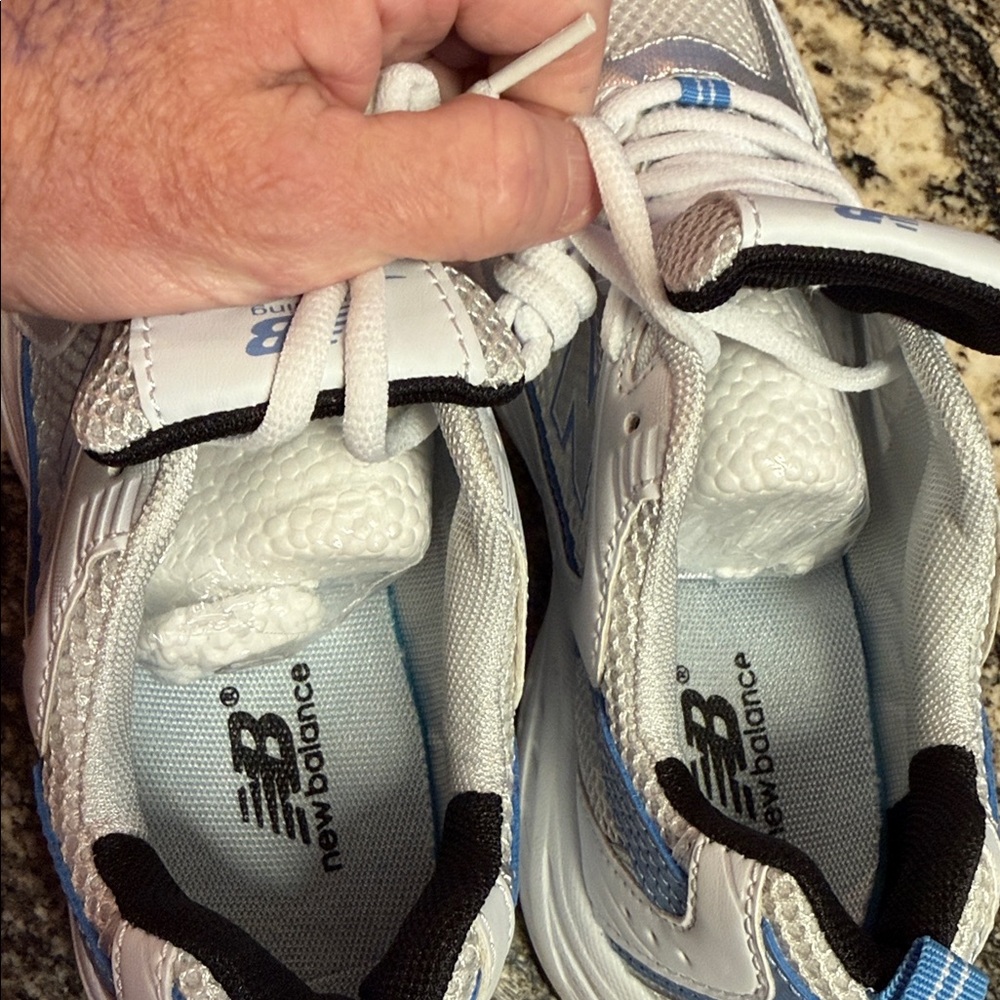 New Balance 530 Whiteblue metallic  Women's Sneakers - Picture 7 of 9